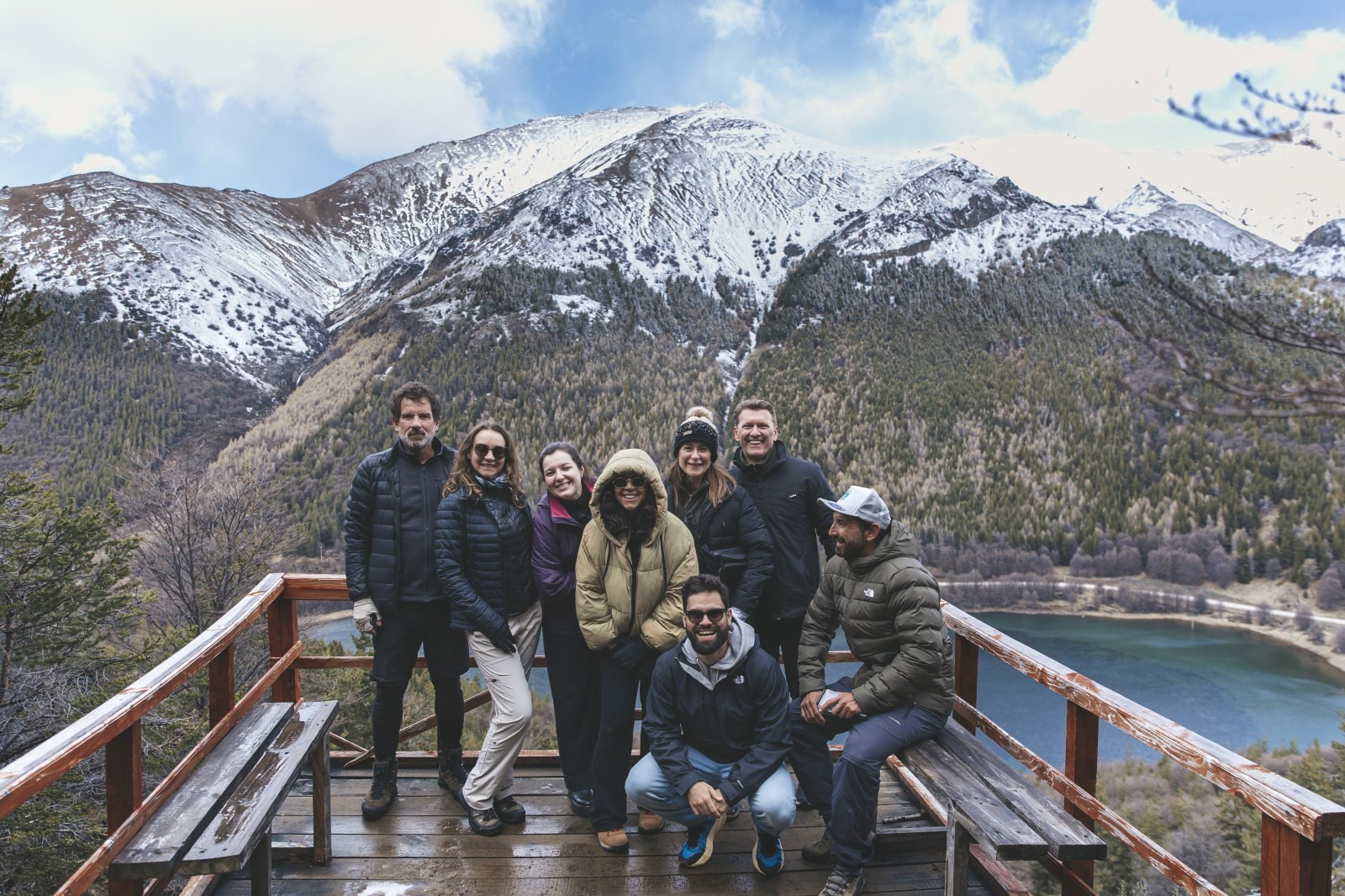 O grupo reunido · Mirante de Aysén
